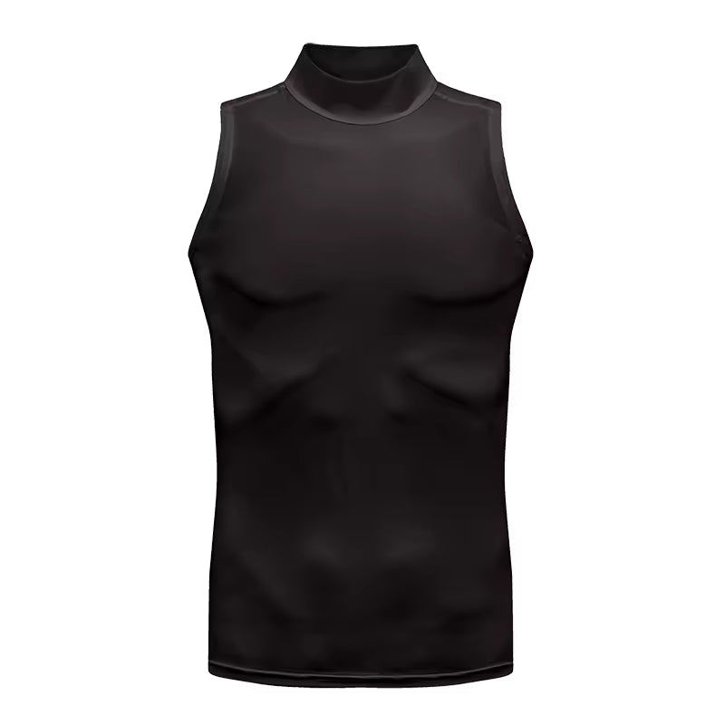 Men's Sleeveless Turtleneck Compression Shirt