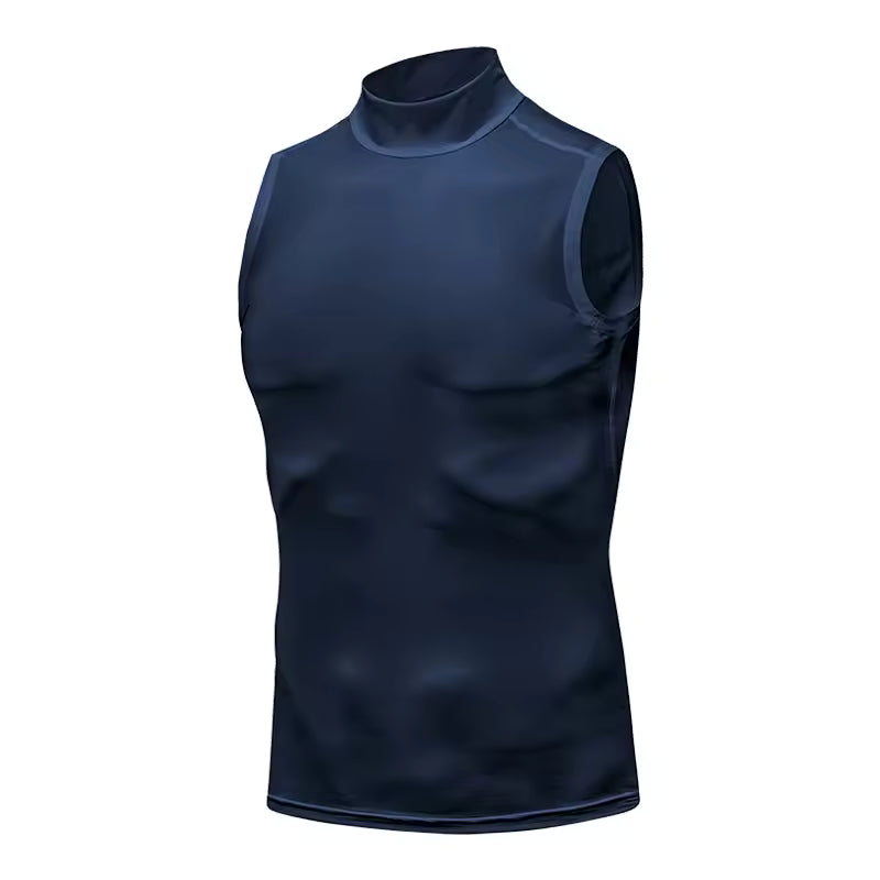Men's Sleeveless Turtleneck Compression Shirt