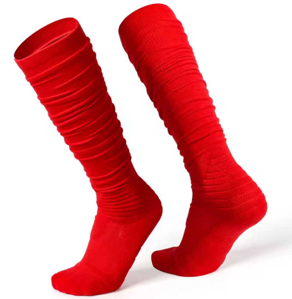 Football Accessory BUNDLE, Scrunched Socks, 2Pc  Compression Shirt, Half Legged Compression Legging