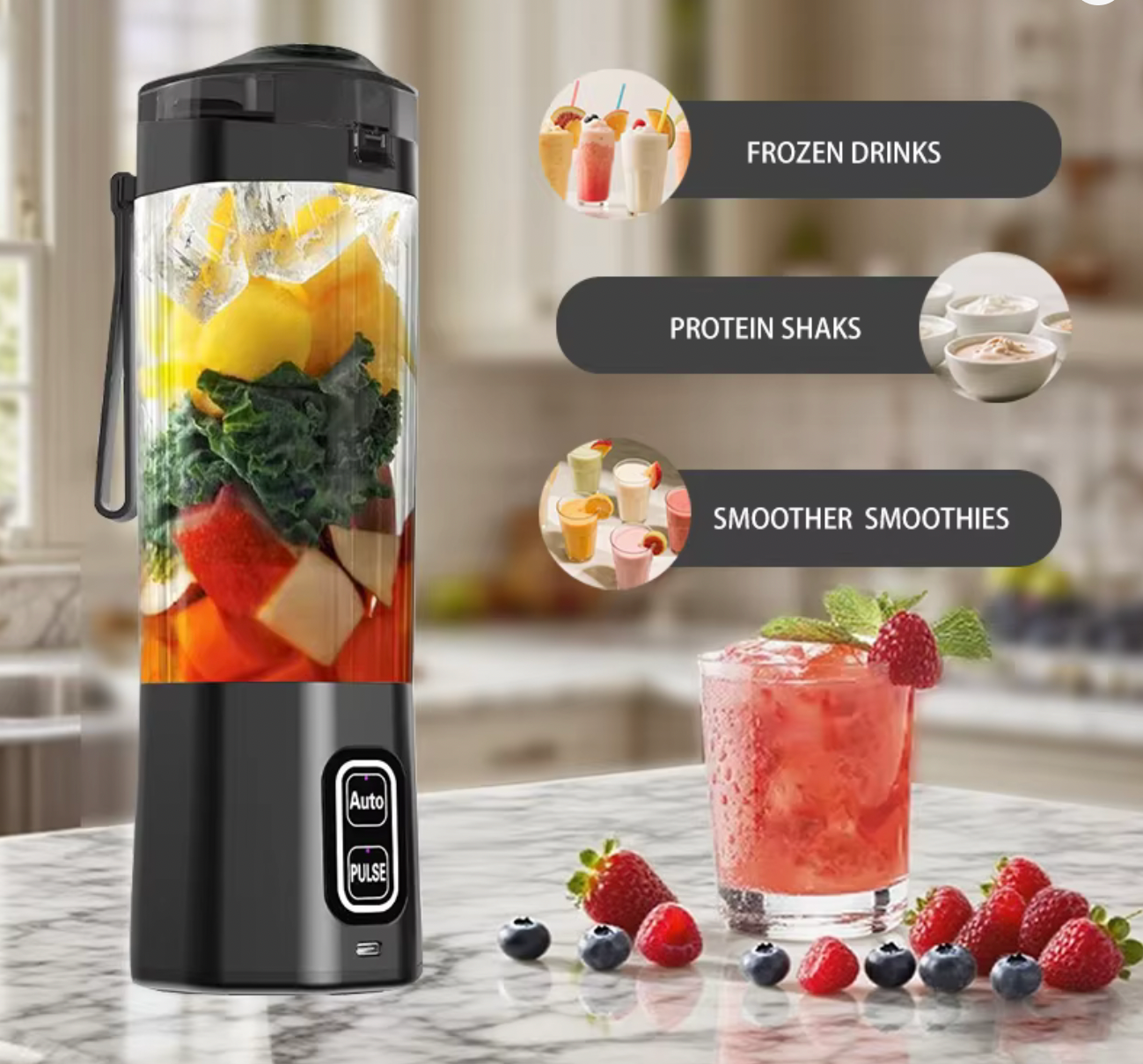 Portable Electric Juice Maker Blender 700ML USB Rechargeable